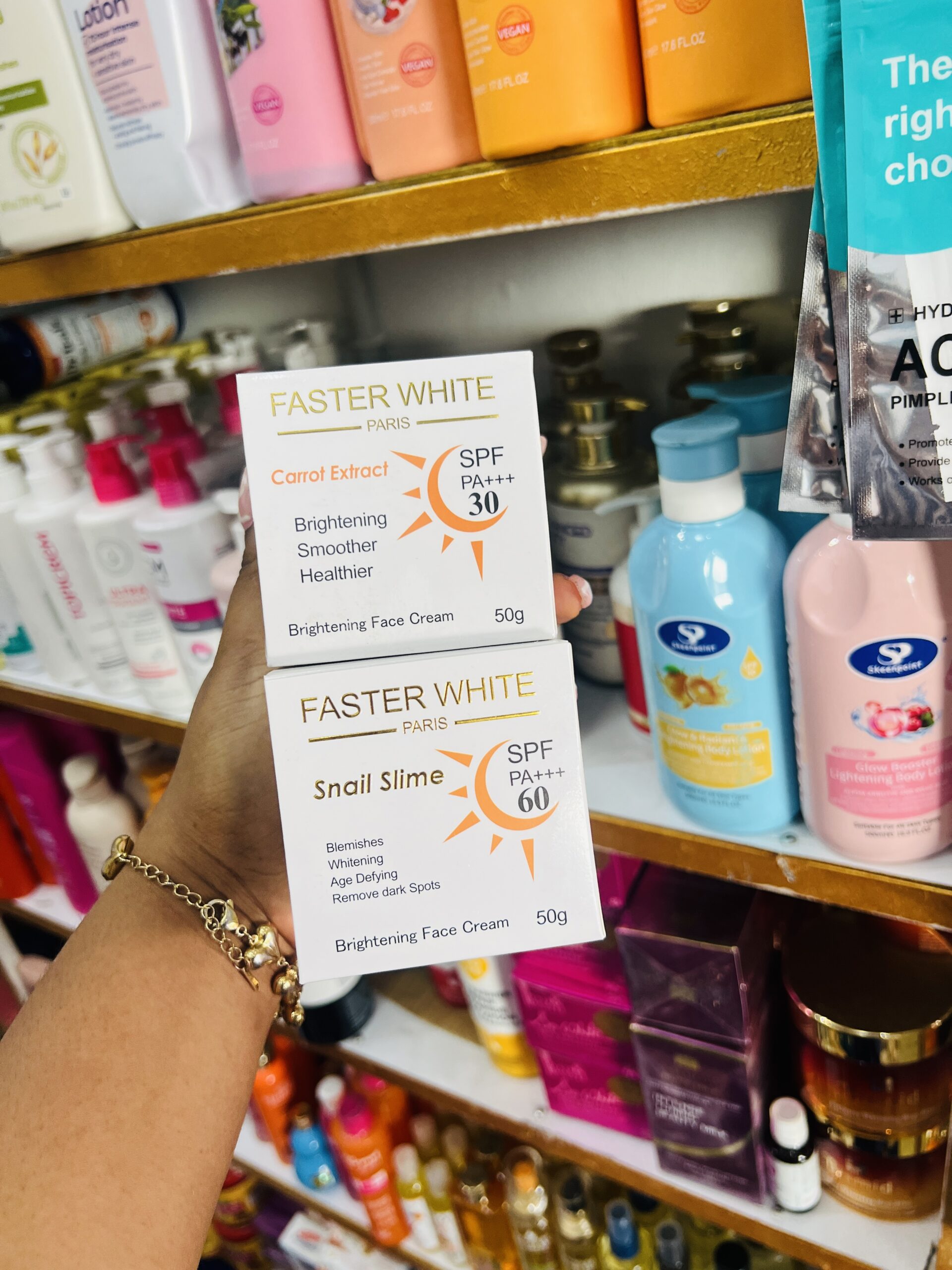 Faster white face cream